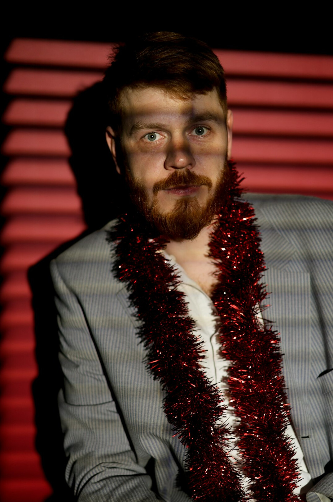 Portrait of a bearded man looking at the camera