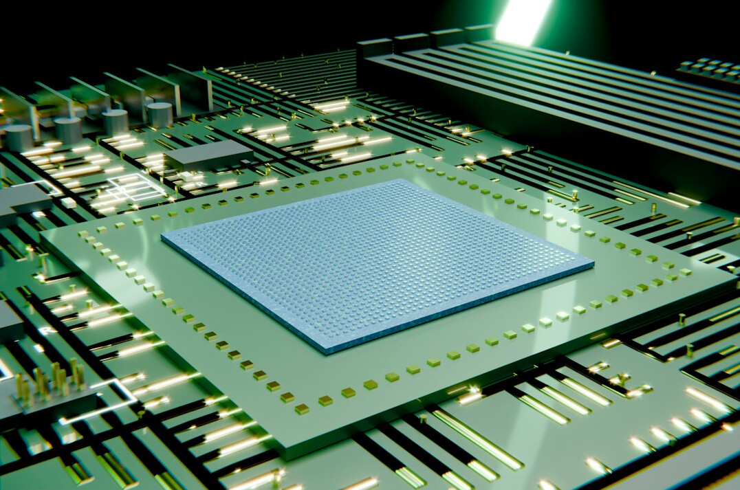 Close-up of a green circuit board