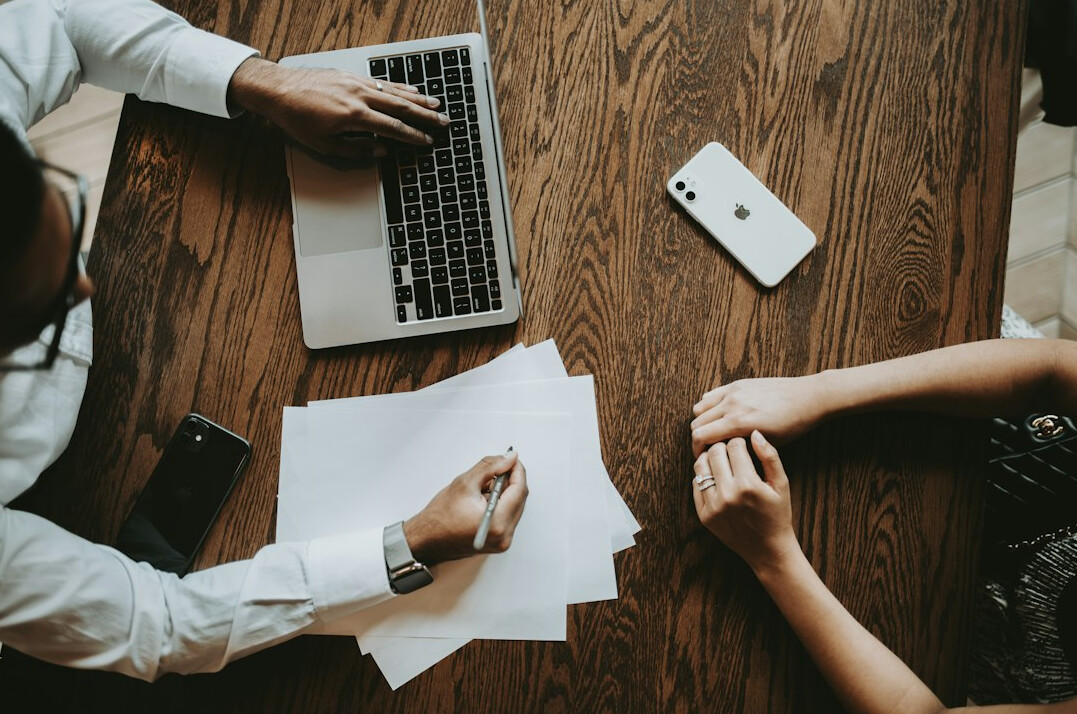 insurance agent meeting client