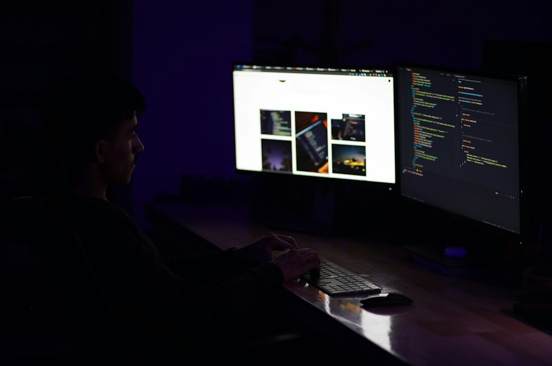 professional programmer typing